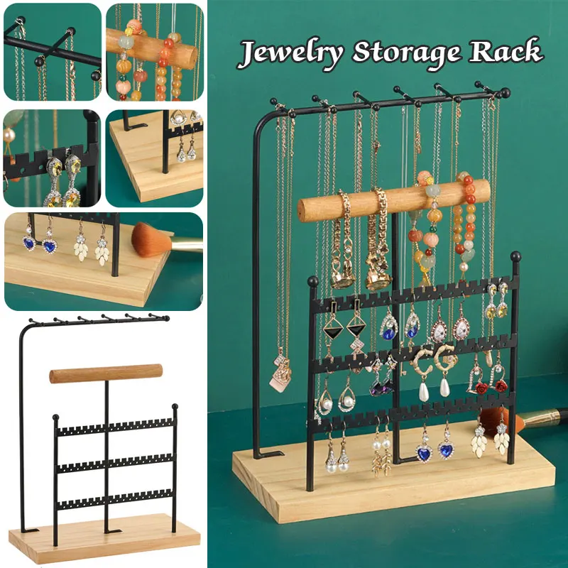 Golden Metal T-shaped Bracelet Ring Earring Organizer Jewelry Holder Stand Necklace Display Rack Bracelet Shelf Display Rack