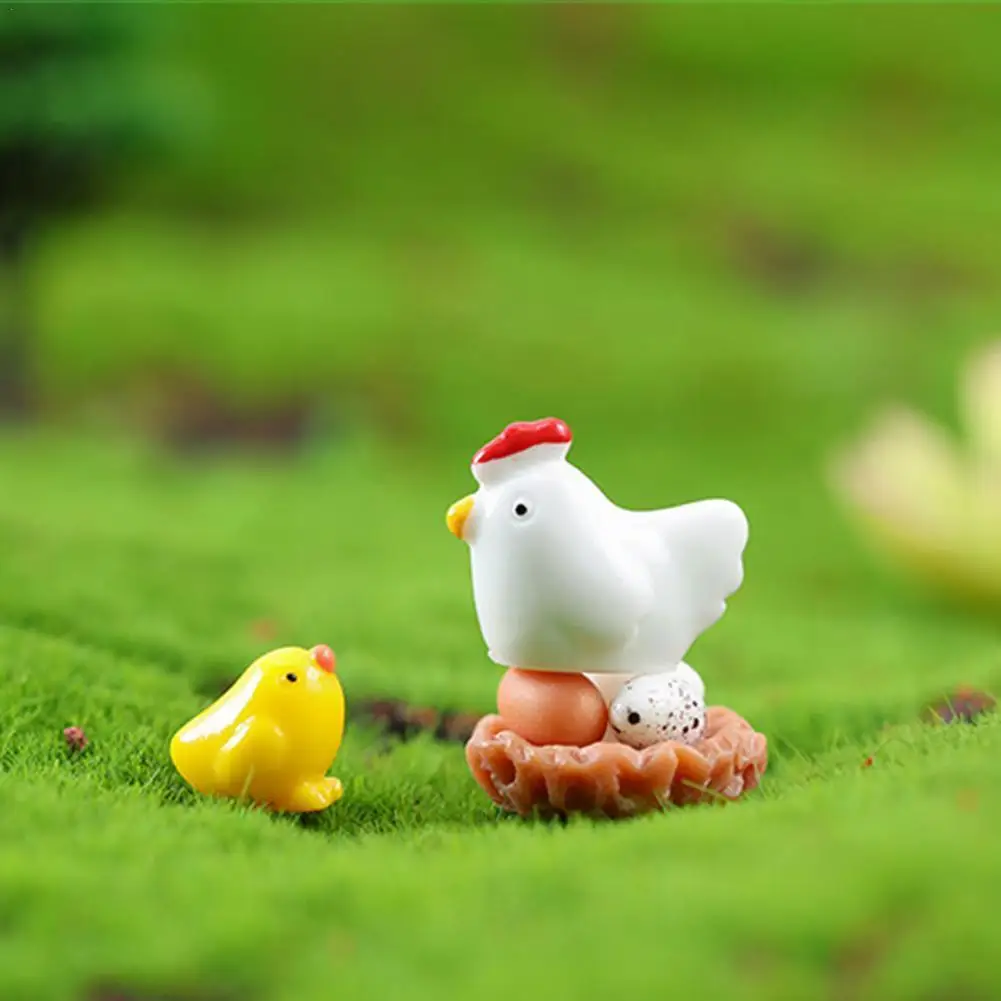 Купи 1pcs Chick Hen Nest Egg Figurine Miniatures Home Decor Kawaii Decoration Cute Easter Garden Decor Decoration Accessories N1f1 за 14 рублей в магазине AliExpress