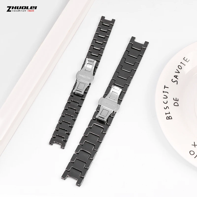 Фото Вогнутый керамический ремешок для G-ucci Omega Gc Guess Dior Pasha 20*11 мм 18*10 мм 16*8 м браслет с вырезом для мужчин и женщин ремешок для часов аксессуары №4