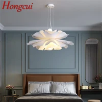 hongcui nordic pendant light led white chandelier lamp indoor fixture for living room decor
