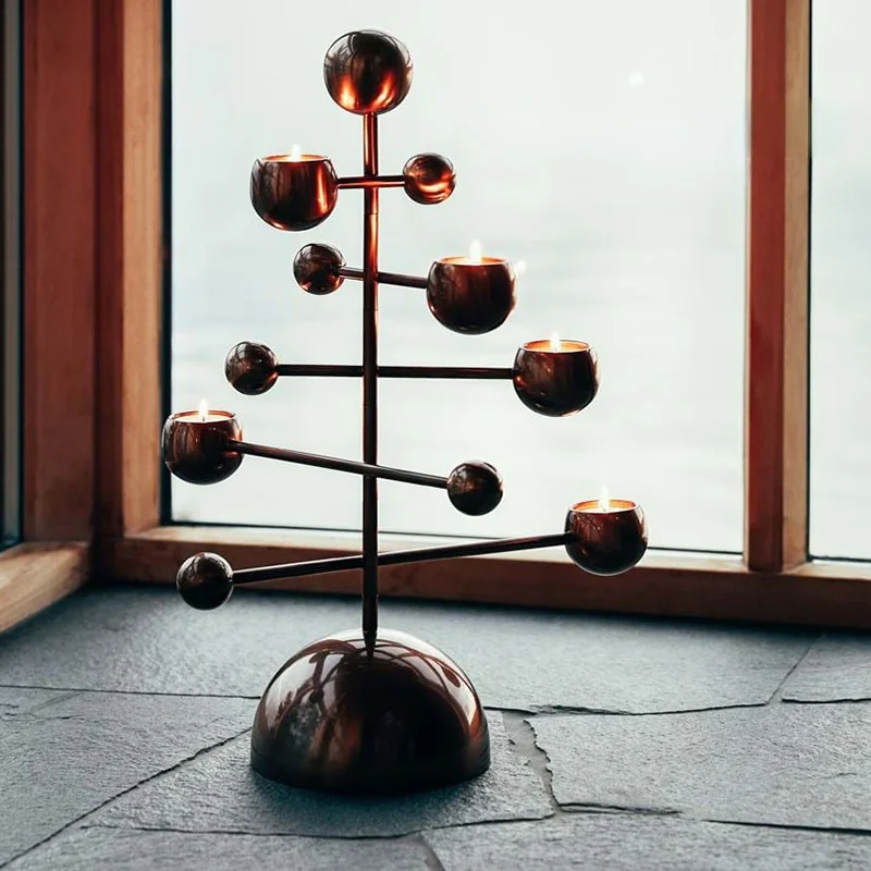 

GY Nordic Design Planet Multi-Layer Candlestick Bright Silver Black Style Ins