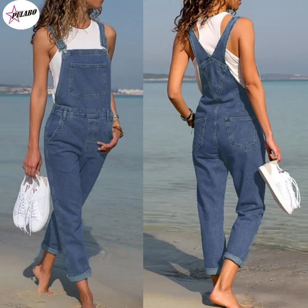 

Denim Overalls For Women Modis Bib Pants Vintage High Street Daily Office Long Rompers Fashion Jumpsuits Body Mujer Macacao