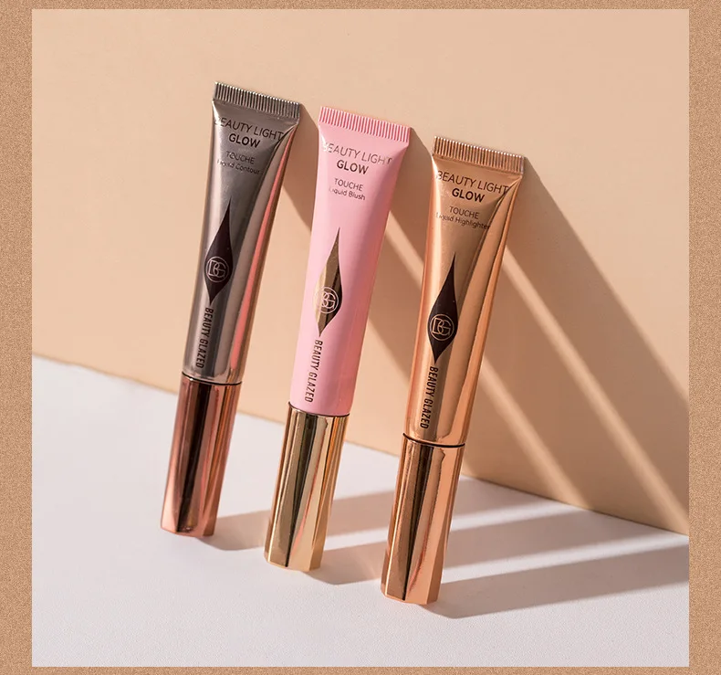 

BEAUTY GLAZED Liquid Blush Velvet Matte Natural Cream Multi-use Cheek Eye Tint Peach Blush Applicator Makeup Cosmetic 2023