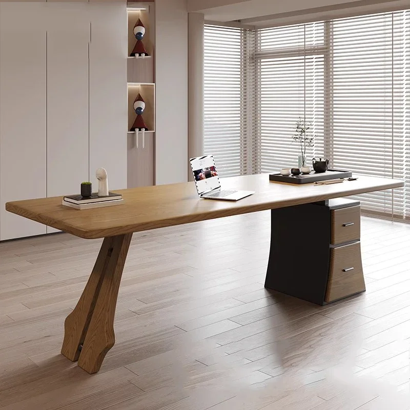 Креативный дизайнерский деревянный компьютерный стол роскошные ящики офисная