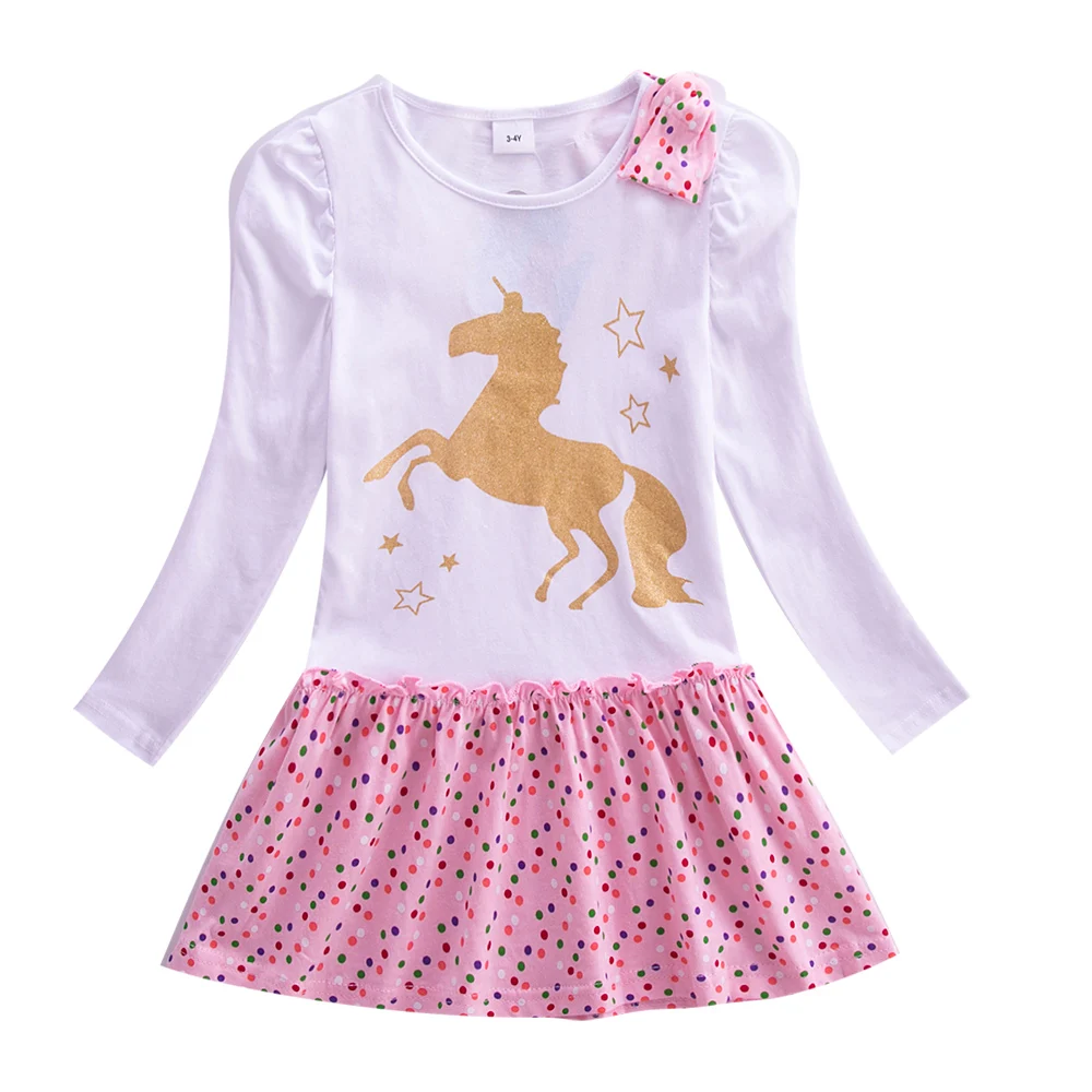 Платье с длинными рукавами для девочек Сезон весна-осень Vestidos Infantil Детские