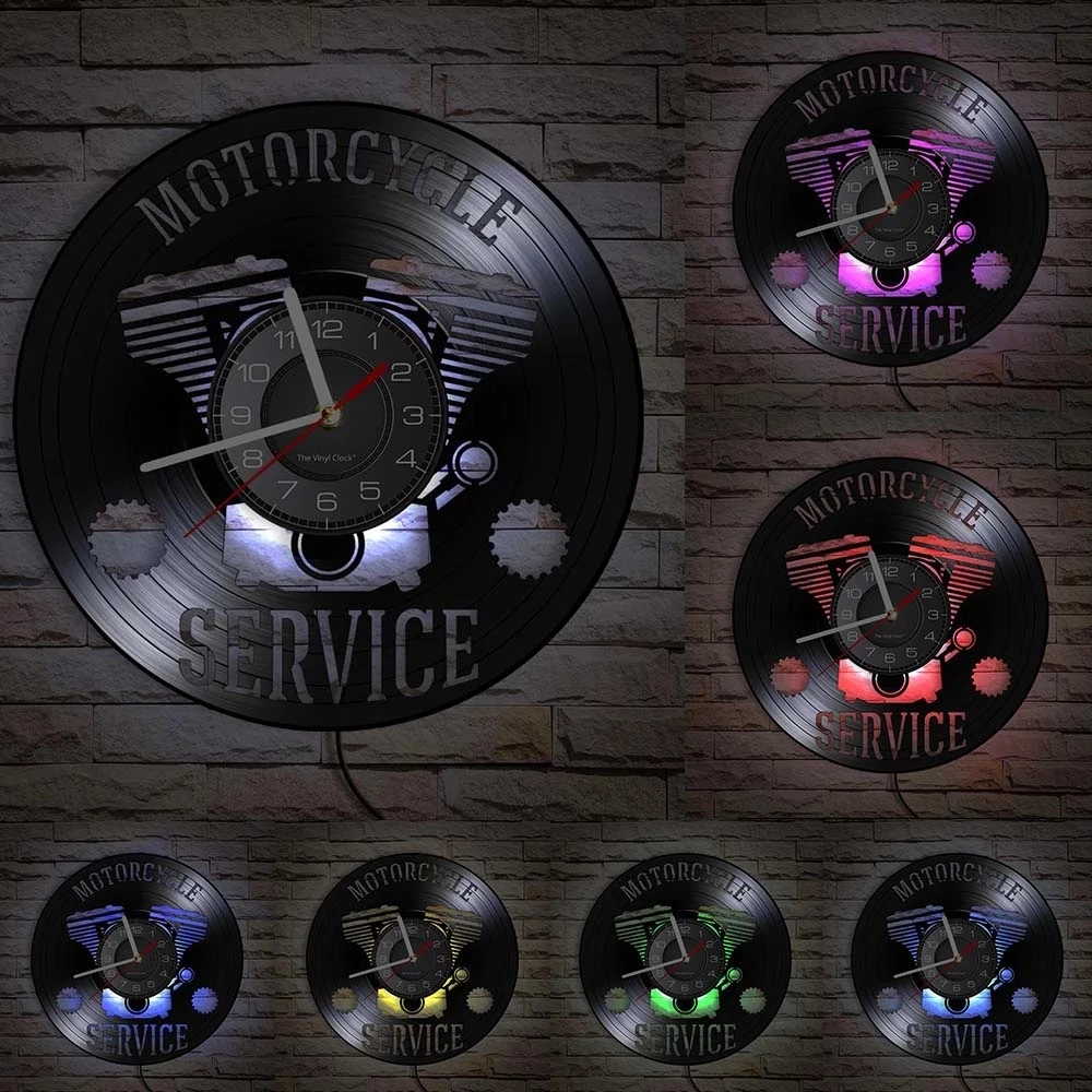 Висячие Часы для ремонта мотоциклов деловые настенные украшения с виниловыми