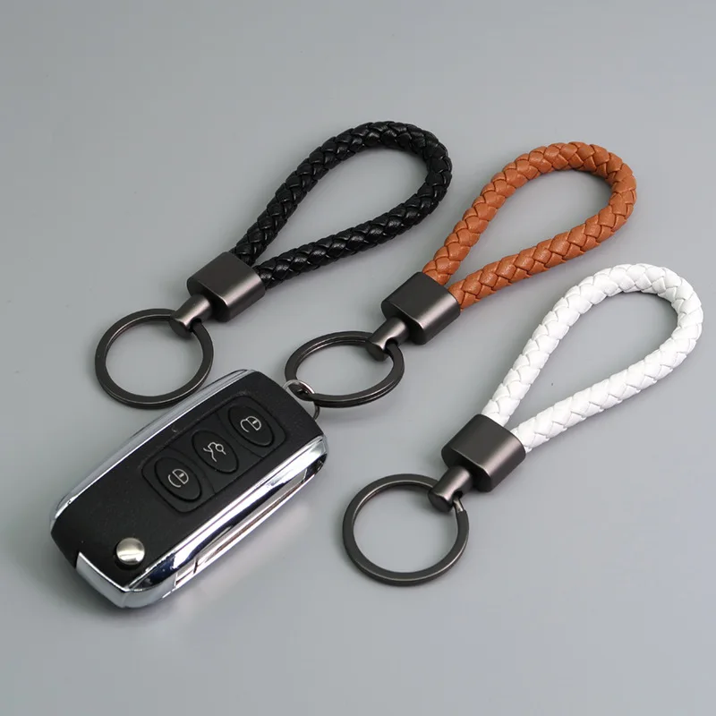 

1pcs Vintage Retro Leather Rope Weave Braided Strap Keychain Keyring Car Key Chain Ring Key Fob Sling Jewelry Gift