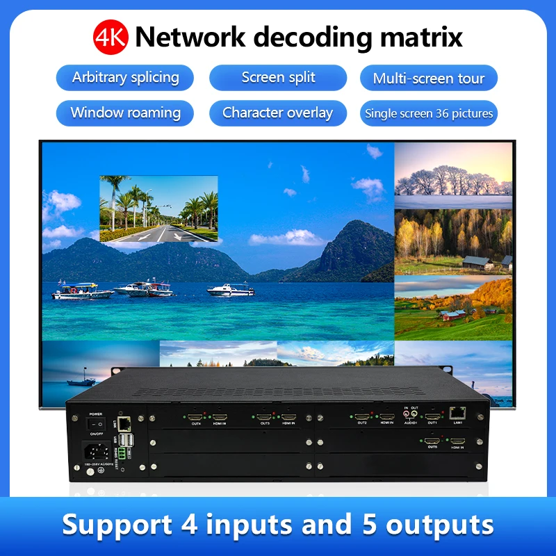 

H.265 H.264 4K HD Network Video Decoder Matrix IP Camera Decoder HDMI Video Decoding Camera Digital Decoder Splicing Video Wall