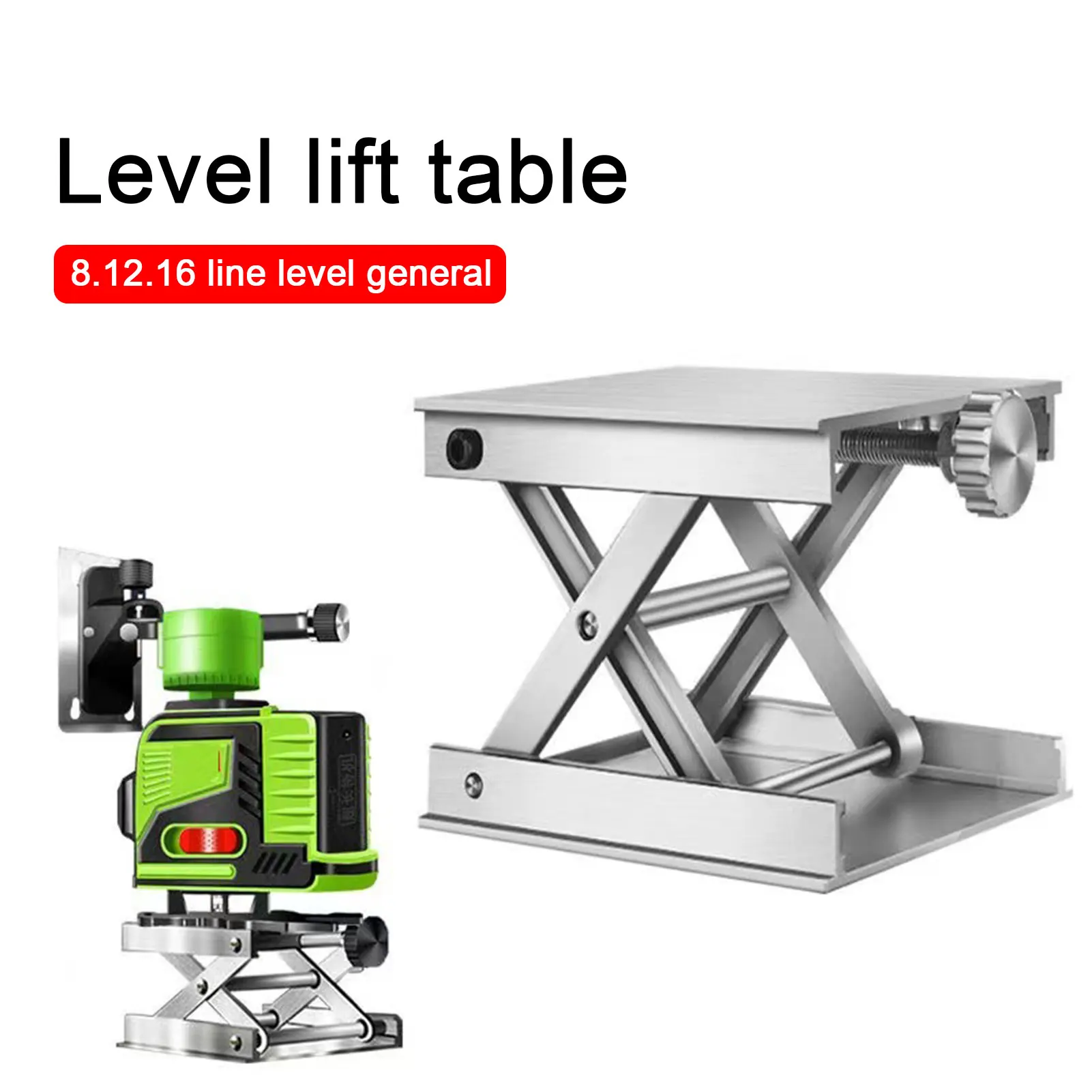 

Lab Jack Lift Table Aluminium Alloy Laboratory Jack Scissors Stand Adjustable Router Lift Platform Min 0.8'Max 3.1'60kg