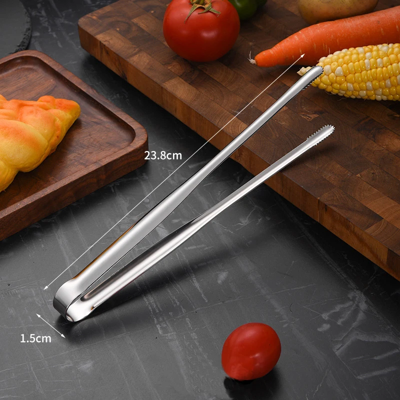 

304Barbecue Clip Grill Tongs Meat Cooking Utensils For BBQ Baking Silver Kitchen Accessories Camping Supplies Free Shipping Item