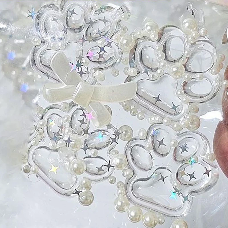 Прозрачный жемчуг бант кошачий коготь круассан сжимаемые игрушки супер мягкая