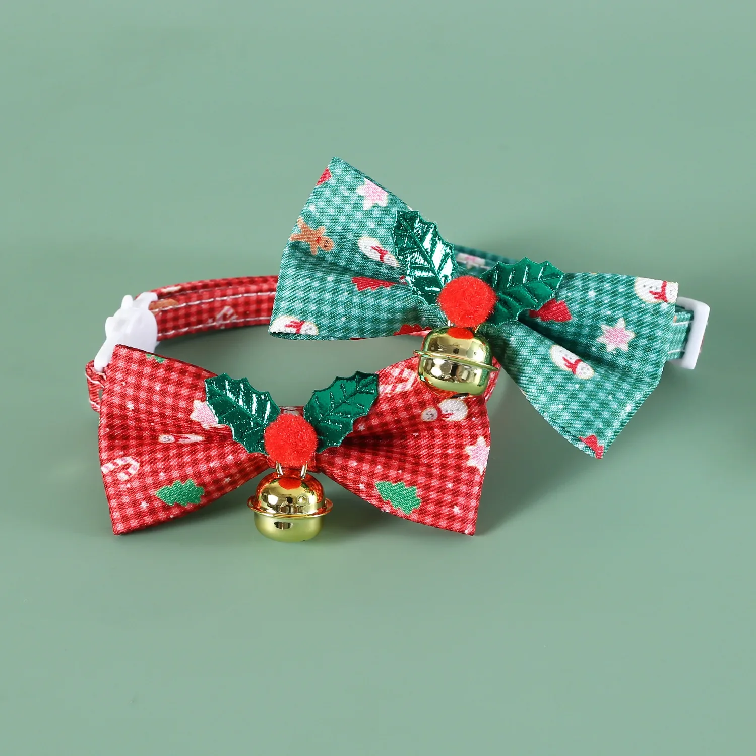 Ожерелье для кошек рождественский ошейник с бантом и колокольчиком аксессуары