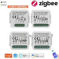 zigbee 3 0 tuya switch module 10a smart home diy breaker 1 2 3 4 gang supports 2 way control works with alexa google home