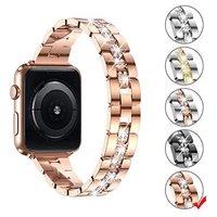 for apple watch strap 7 6 5 4 3 45mm 41mm 44mm 40mm 38mm 42mm iwatch band womens diamond stainless steel bracelet wrist correa