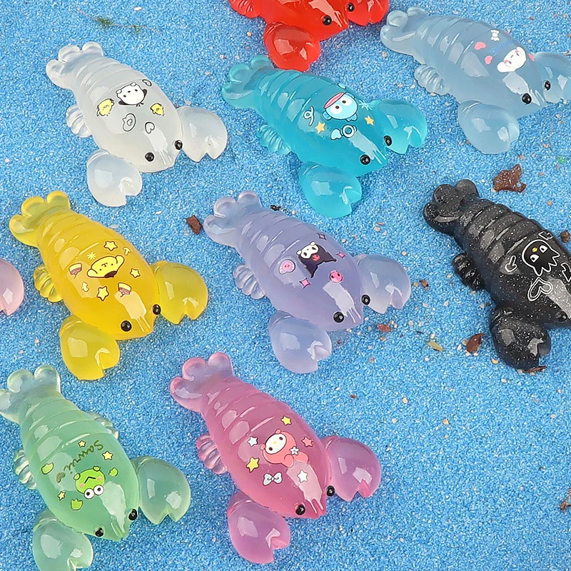 Светящиеся миниатюрные фигурки раков украшение для сада милые микросветящиеся в