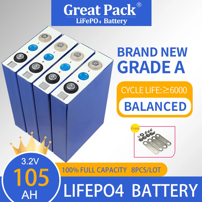 100% Full Capacity EVE Brand New Grade A Rechargeable Battery Cell LiFePO4 Deep Cycle 8PCS Lithium Iron Phosphate Power Bank