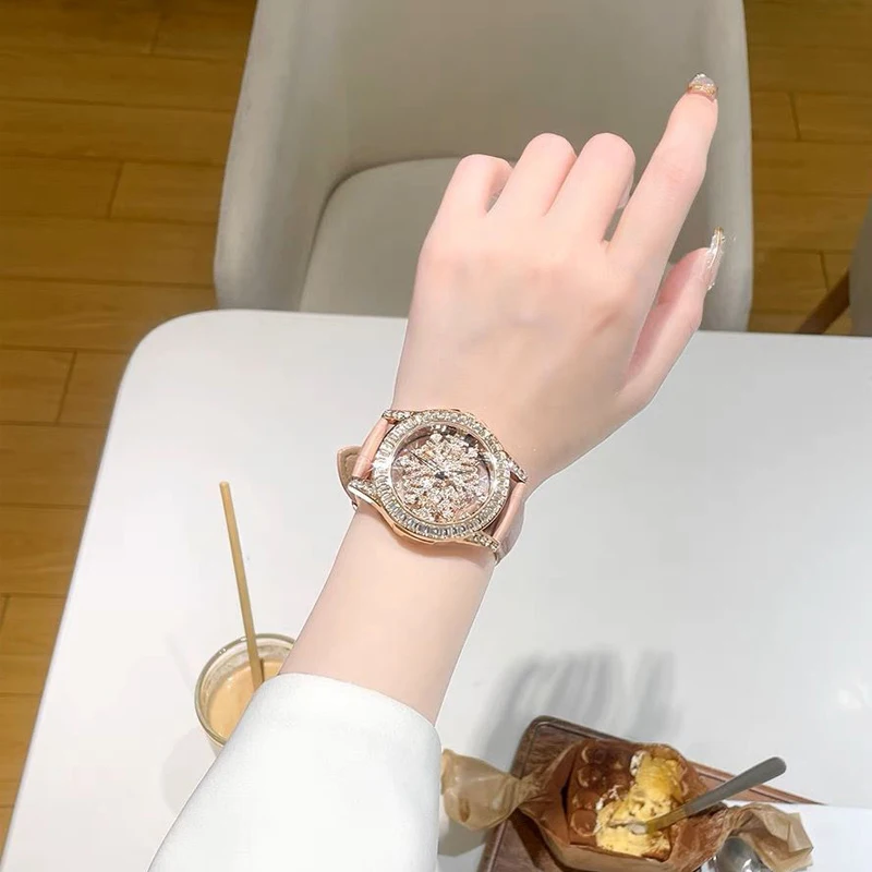 Часы-скелетоны для женщин роскошные женские кварцевые наручные часы со