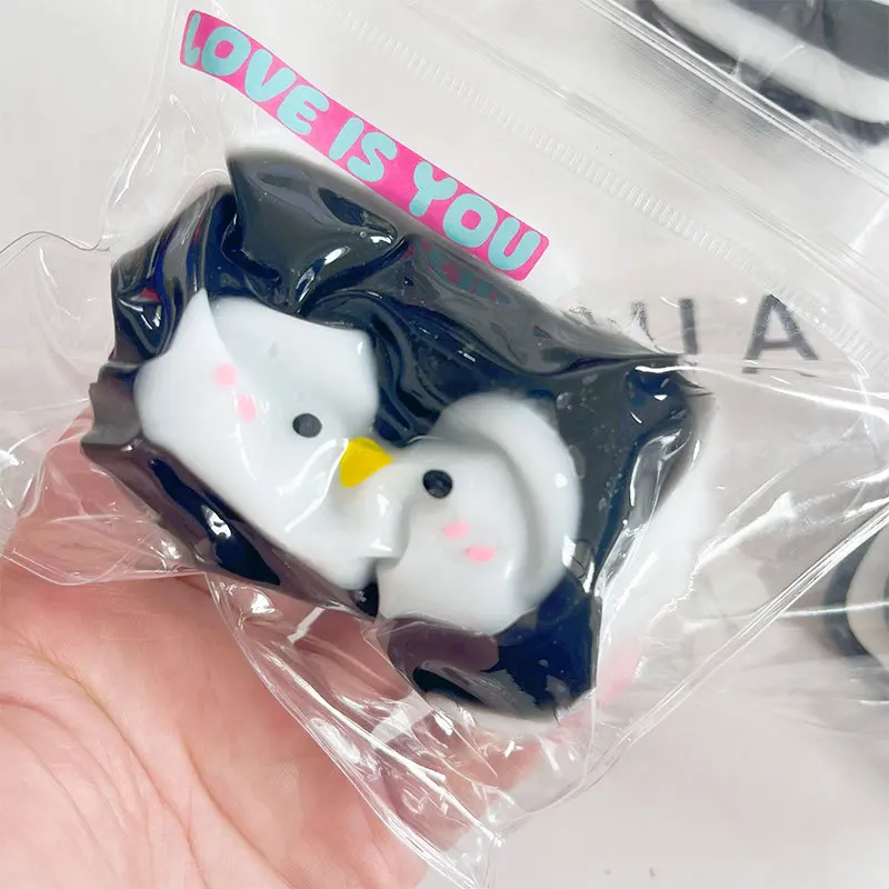 Новое кавайное печенье с пингвином Tpr Sticky Squish Toy мультяшная мини-пингвин игрушка