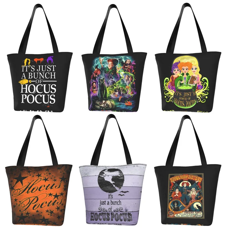 

Hocus Pocus Tote Bag halloween, christmas Aesthetic Handbags Heavy Duty for Shopping Grocery Travel Outdoor