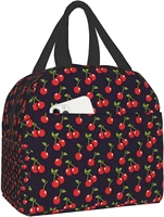 cherry insulated lunch bag leakproof cooler lunch box for women reusable thermal tote bag for office work school picnic beach