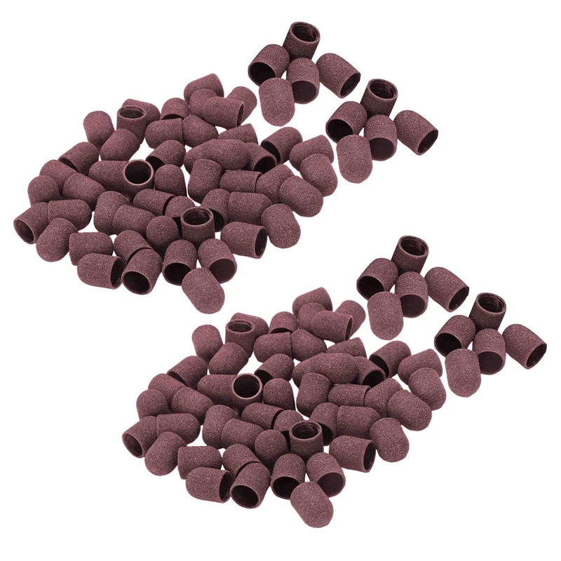 

100Pcs Sanding Bands Block Caps Without Grip 80 120 180 13X19mm Sanding Cap Manicure Pedicure Electric Nail Drill-02