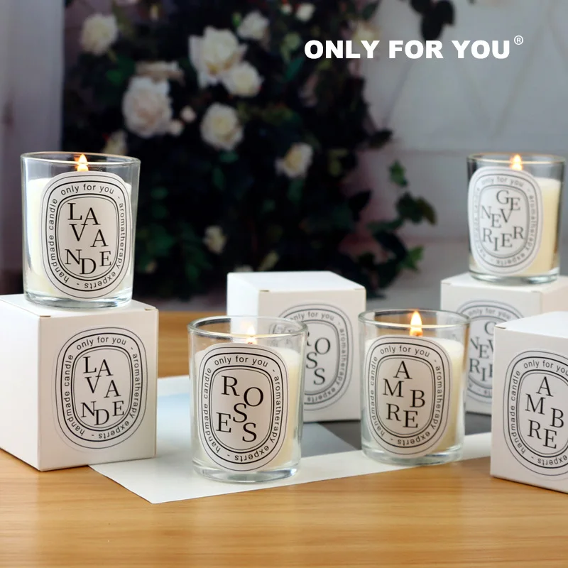 Scented Aromatic Candles Guest Gift Candles Lot Wedding Candles White in Glass Jars Luxury Candle for Home Decor