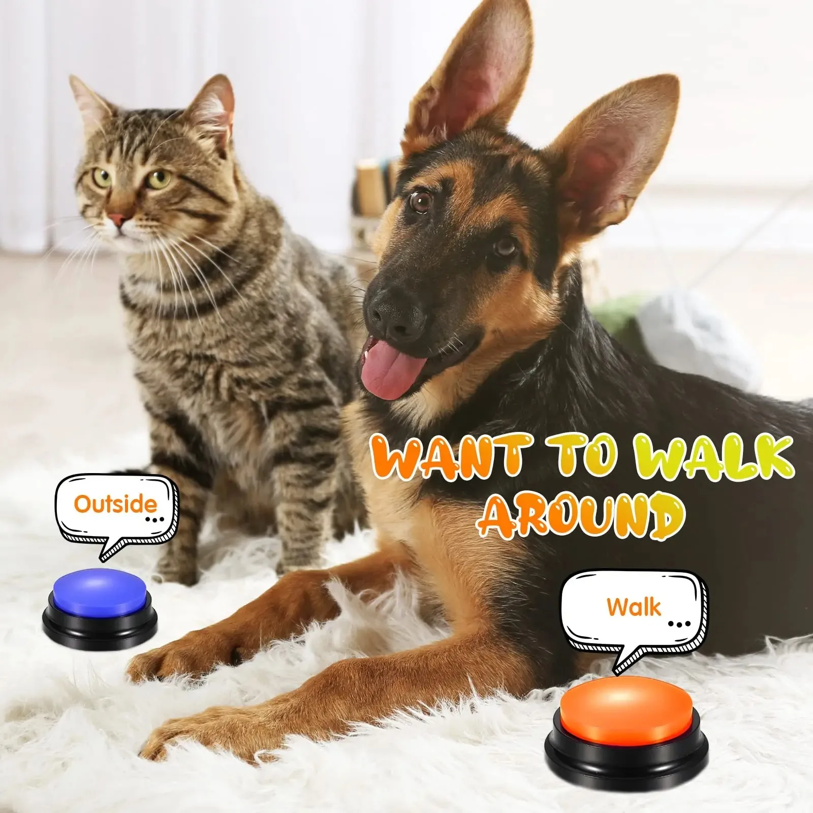 

Interactive Dog Toys Training Dogs Toy for Pet Voice Recording Button for Communication Intelligence Toy Recordable