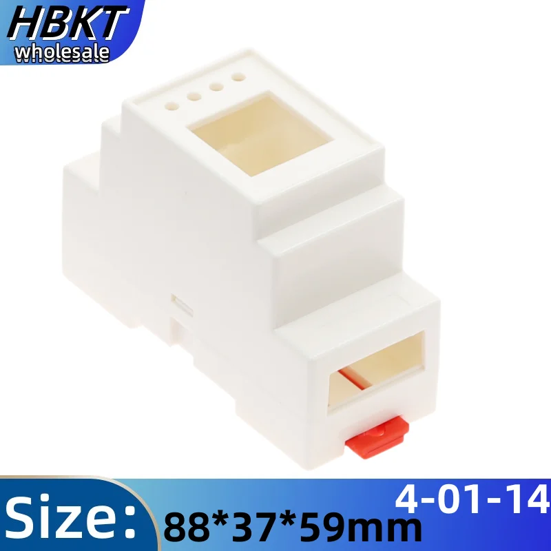 

1PC DIN Rail PLC Junction Box Plastic Electronics Shell Project Case 4-01-14 88x37x59mm 35-Rail Mounting Instrument Housing