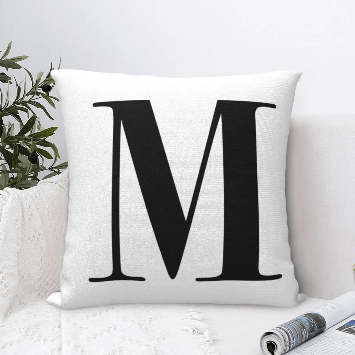 Чехол для подушки с буквой M Monogram Initial 1 чехол дивана в винтажном стиле белый -