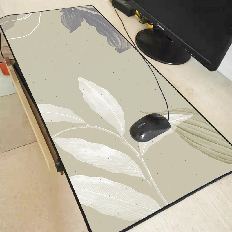 Коврик для мышки с рисунком свежих листьев большой коврик мыши игрового ноутбука