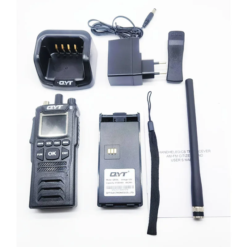 Original QYT 27MHz CB-58 Radio Standard Handheld 40 Channel AM/FM CB Radio (4W Handheld Walkie Talkie) 26.965-27.405MHz