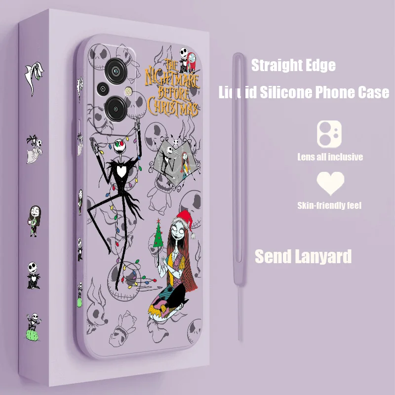 

The Nightmare Before Christmas For Xiaomi Redmi K50G K40S 11 10C 10X 9T 9AT 9A 9C 8A 7 6A 5A A1 Liquid Left Rope Phone Case
