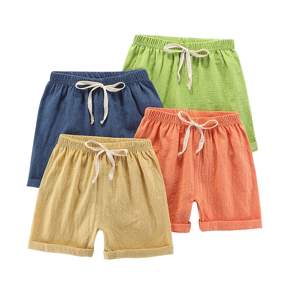 

Baywell Summer 2-7Y Children Shorts Cotton Linen Shorts For Boys Girls Candy Color Toddler Panties Kids Beach Short Sports Pants