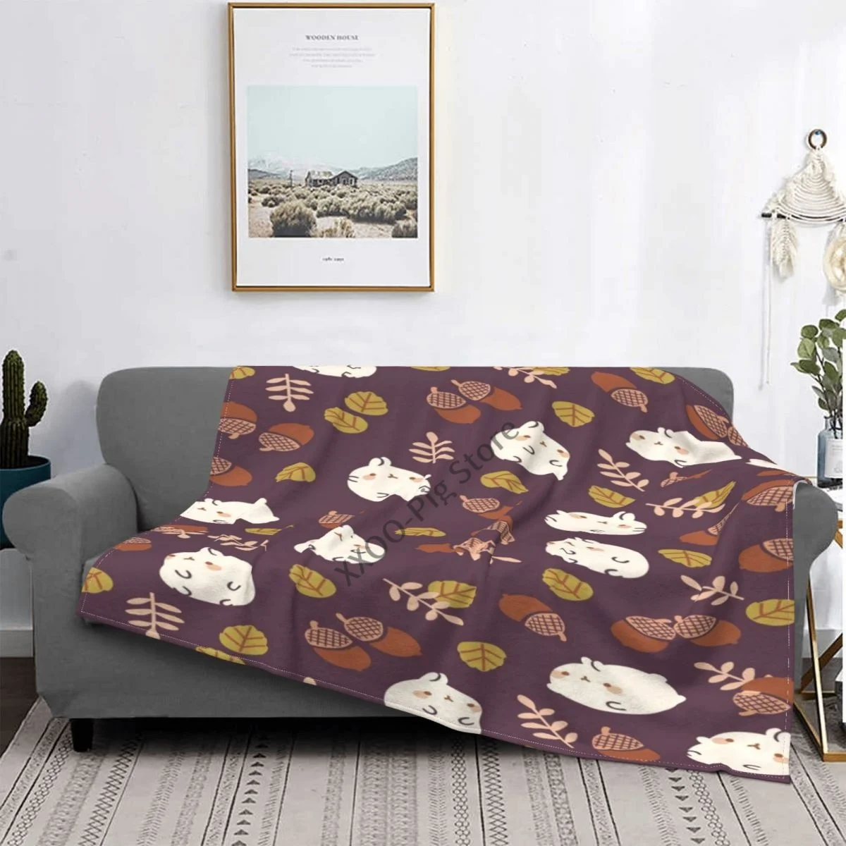 

Guinea Pig And Flowers - Black Throw Blanket Pompompurin Receiving Blankets For Bed Bedspread Bed Cover 240 Sofa Bed