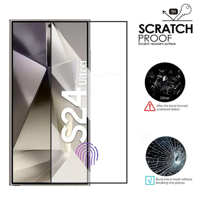 4 шт. Защитная пленка для Samsung S24 Ultra Plus полное покрытие закаленное стекло Galaxy S23 S22