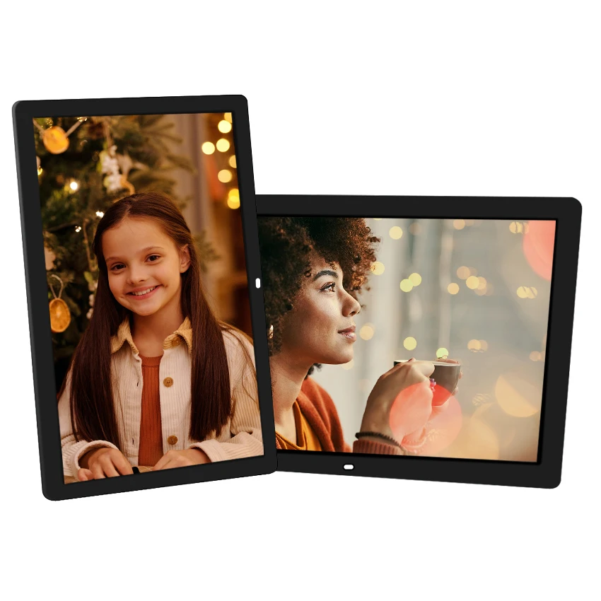 High end gift card glass mirror heart digital photo frame with picturevideo digital photo picture frame enlarge