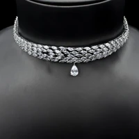 funmode zircon sense of luxury simple atmosphere superior necklace jewelry bracelet bridal christmas wedding set fs302