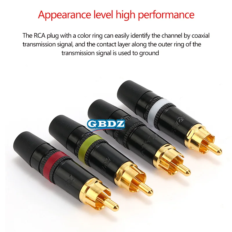 Разъем REAN RCA белый красный и черное кольцо позолоченное разъем Phono Audio Video Lotus