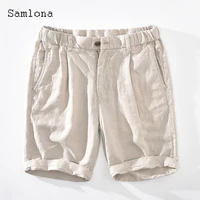 samlona mens casual linen shorts primary black fashion zipper pockets short pants latest summer beach shorts clothing 2022