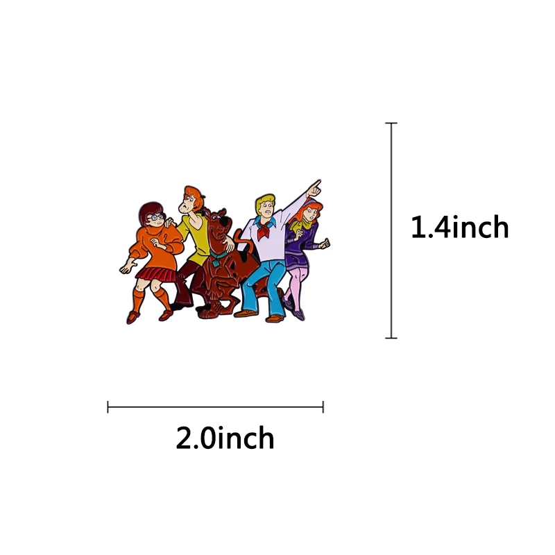 Animation Scoooby Dooo Group Hard Enamel Pin Cartoon Badge Backpack Decoration Jewelry
