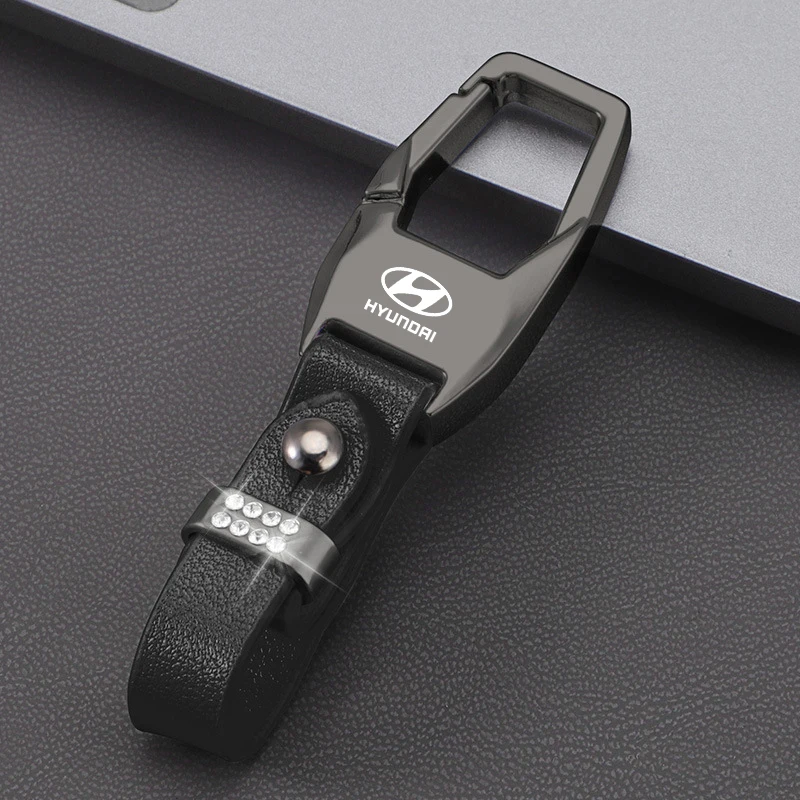 

Металлический цинковый сплав, кожаный автомобильный брелок для ключей, аксессуар для Hyundai ix35 i20 i10 i30 i40 Coupe Tucson Sonata Elantra Kona