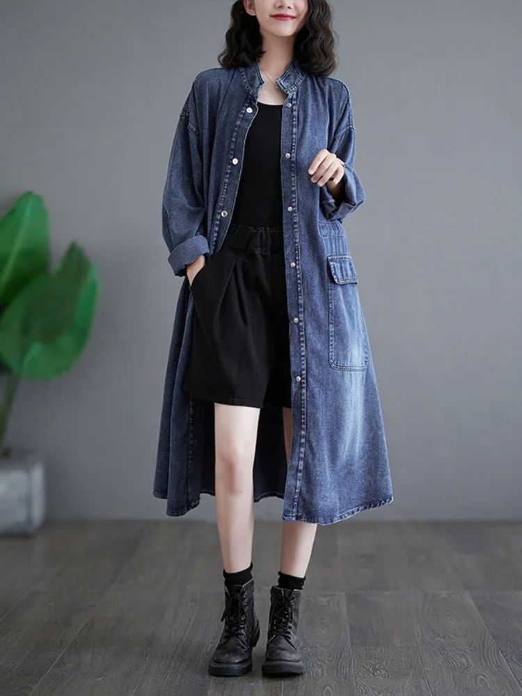 Женская джинсовая куртка оверсайз