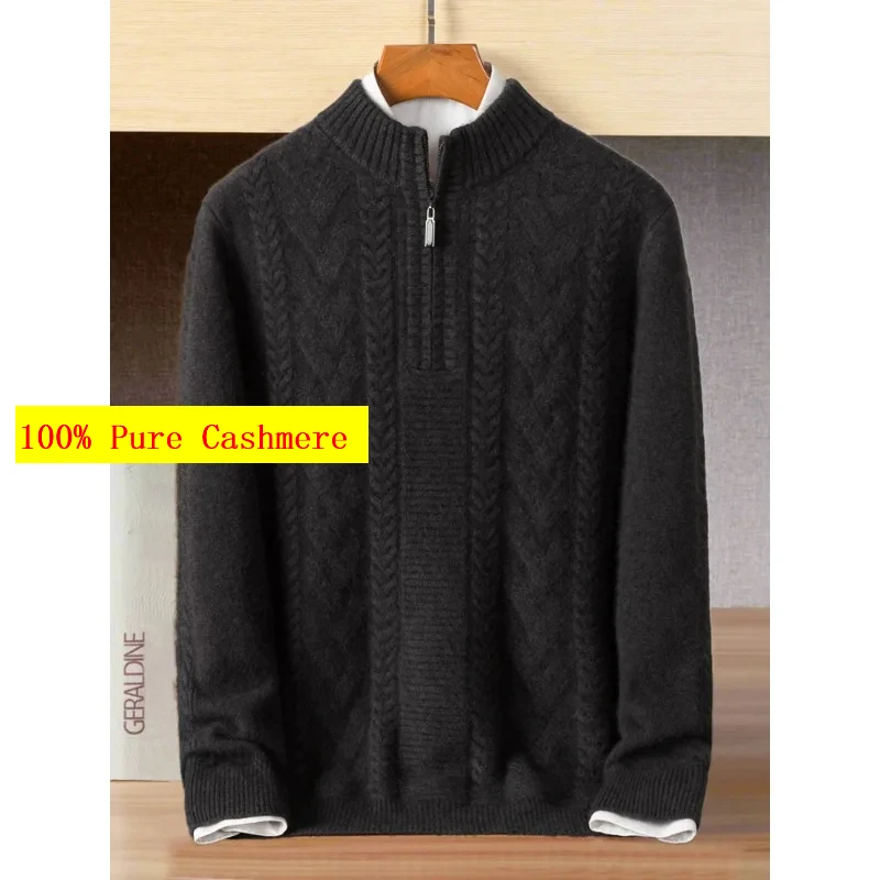 Новое поступление осень-зима 100% кашемир мужской полувысокая молния большой