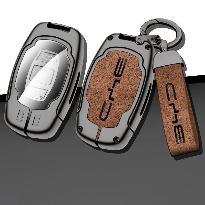Кожаный чехол для автомобильного ключа из цинкового сплава чехол-Обложка BYD F3 S6 S7