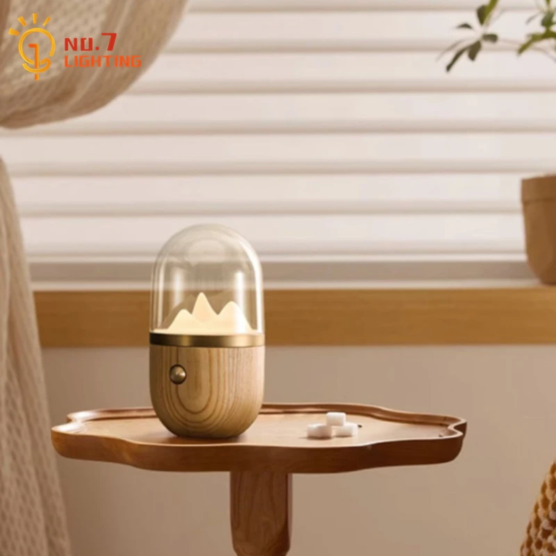 Дизайнерская прикроватная настольная лампа из цельного дерева для спальни с