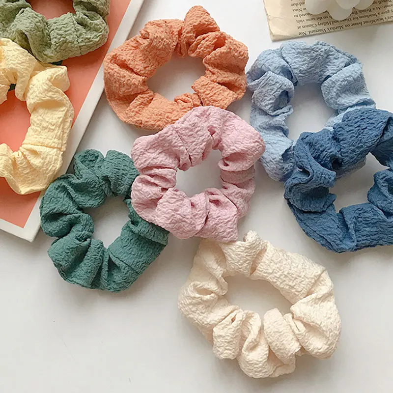 

Fashion Elastic Rubber Band Gentle Wrinkled Scrunchies Sweet Hair Ties Ponytail Holders Candy Color Hair Rope Hair Accessories