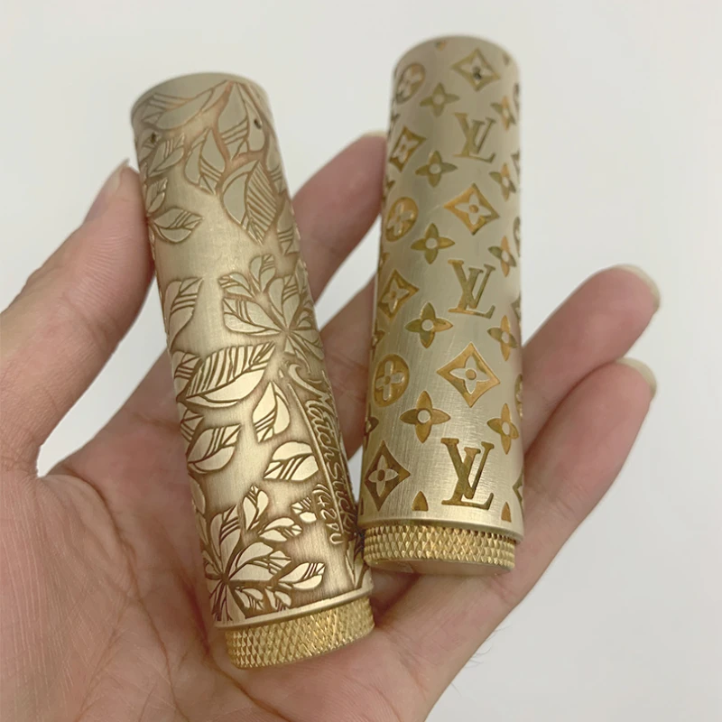 

E Cigarette Mechanical Mech Mods Rogue Mod Carved Brass Material 24.5mm Diameter Fit Single 18650 Battery Vapor Vaper Vape Pen