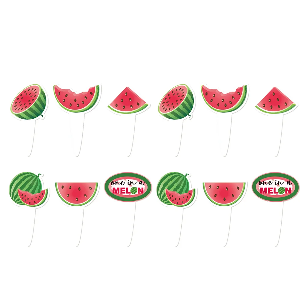 

12 Pcs Wedding Topper Watermelon One Cupcake Toppers Summer Party Cupcake Picks Party Watermelon Fruit First Birthday