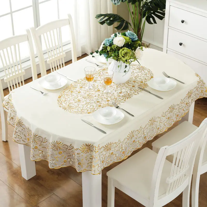 

Tablecloth Oval 135 X 183cm Waterproof Pvc Table Cover Floral Printed Elegant Europe Style Ellipse Table Cloth 72 Inches Daliy