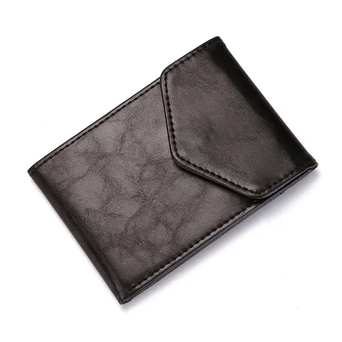Модный кошелек с RFID-защитой для женщин и мужчин, ультратонкий кожаный мини-кошелек, тонкий кошелек, кошелек для монет, кредитных карт и удостоверений, чехлы для карт